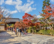 Kyoto, Japan - November 18 2013: Tenryu-ji temple famous for its scenic garden. Registerd as a World Heritage Site, as part of the "Historic Monuments of Ancient Kyoto" In 1994