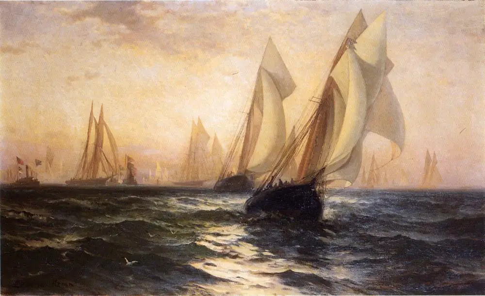 Navios em Porto por Edward Moran