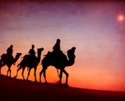 Three Kings Desert Star of Bethlehem Nativity Concept