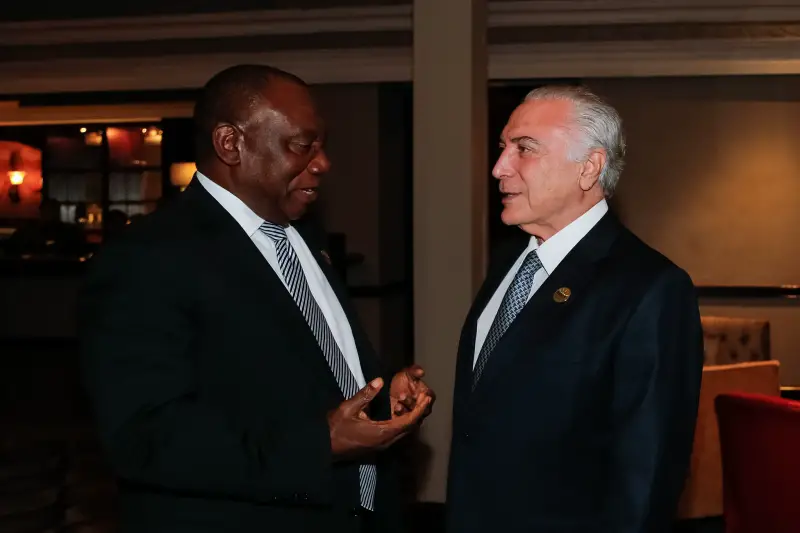 Cyril Ramaphosa em Encontro Com o Ex-Presidente Brasileiro Michel Temer