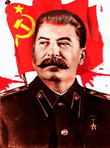 Joseph Stalin e a bandeira da URSS