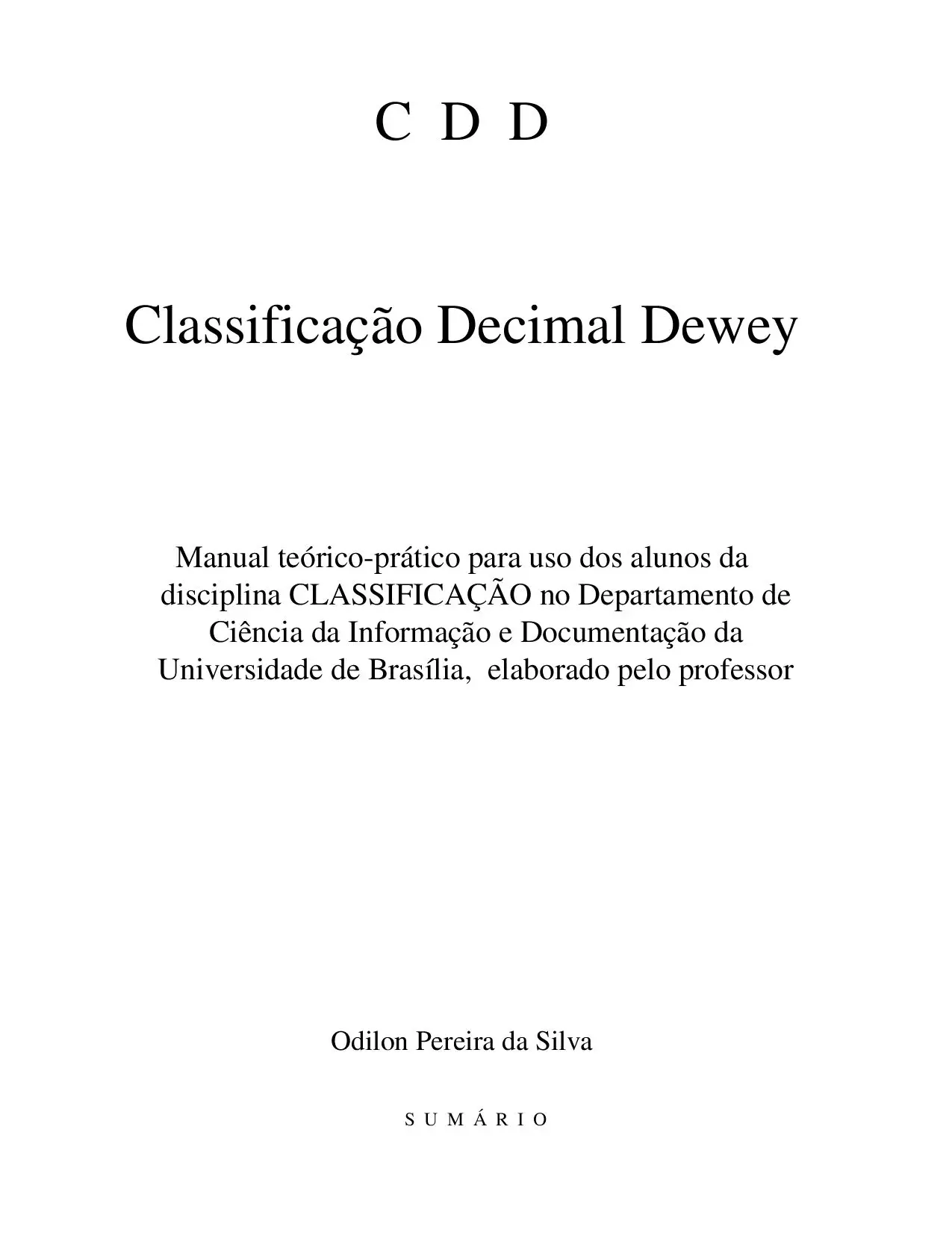 Classificação Decimal De Dewey